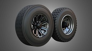 Vehicle Wheels and Tires-B001 - Ready for 3d Print
