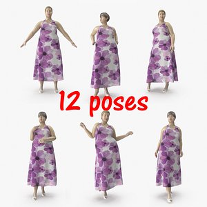 size mannequin 01 poses 3D model