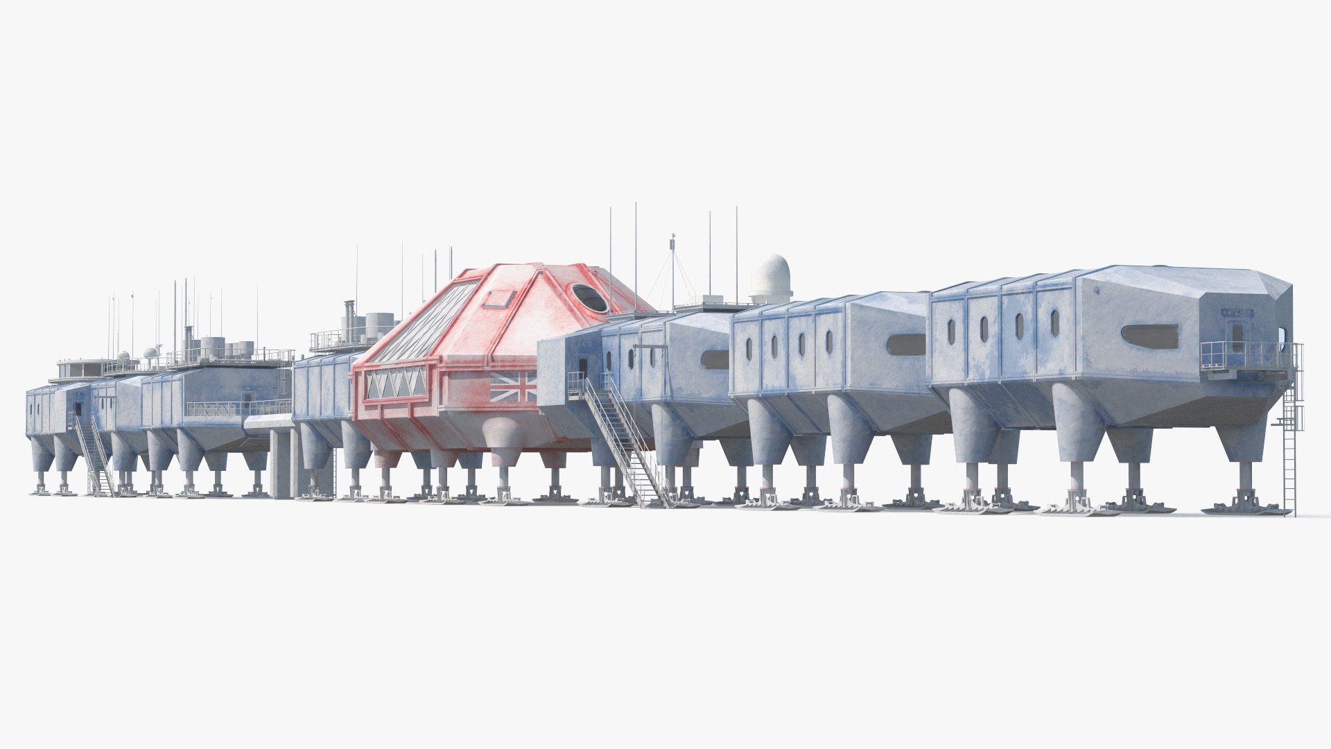 Antarctic Station Halley VI in Snow 3D model preview