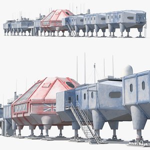 Antarctic Station Halley VI in Snow