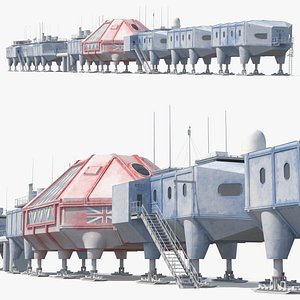 Antarctic Station Halley VI in Snow