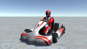Low Poly Kart With Player - 10