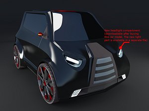 3d model compact electric concept car