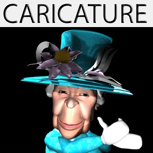 queen elizabeth caricature 3d max