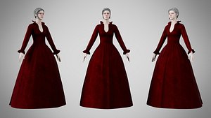 3D Dress 30 Burgundy Velvet