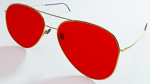 Aviator Sunglasses Red 3D model