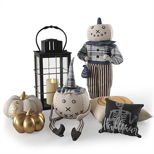 3D Halloween decorative set model