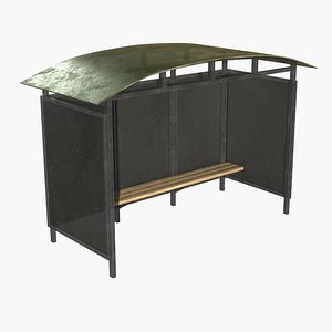 Simple Modern Bus Stop 3D