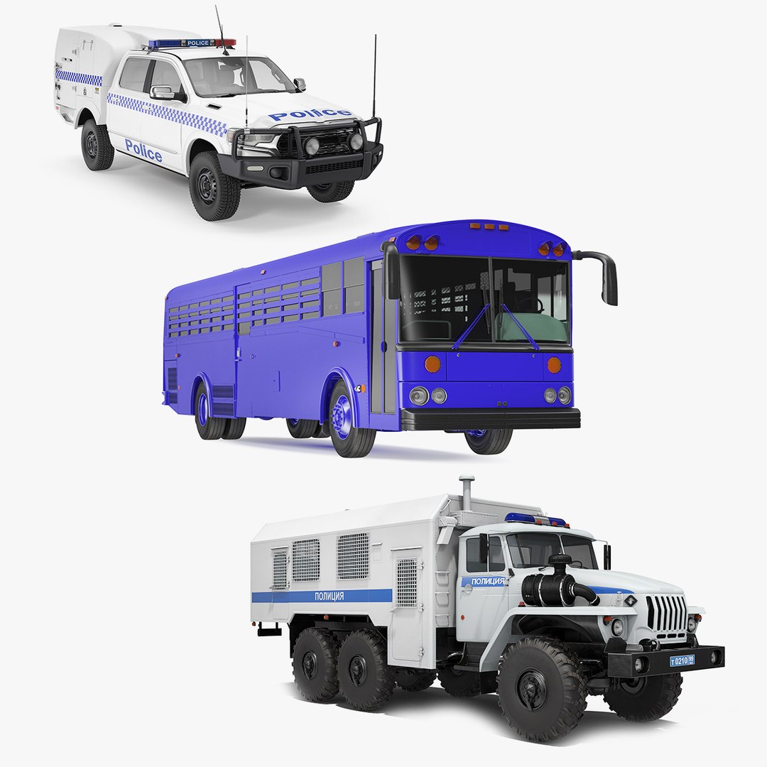 Prison Transport Collection 3D model preview