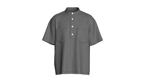 Men Overesized Dual-Pocket Shirt model
