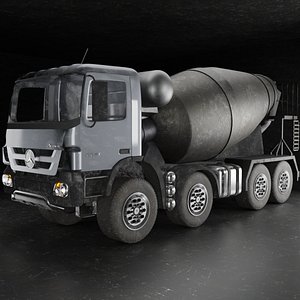 3D Mersedes Actros Truck concrete mixer