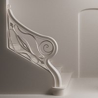 Stairway ramps - Casa Batllo Atrium - Gaudi