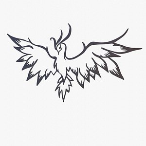 Phoenix - Immortal bird 04 low-poly 3D model