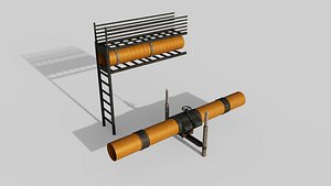 Natural gas pipeline  Gas pipeline  Gas transmission pipeline 3D model
