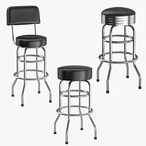 3D Bar Stool Collection model