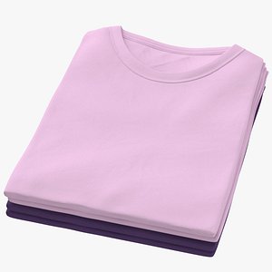 Female Crew Neck Folded Stacked Color Variations 09 model