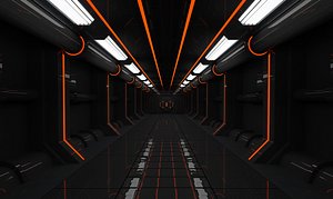 3D interior sci fi scene
