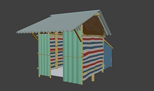 3D Vietnamese Asian Village House Western Side model