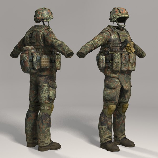 3d model qualitative soldier cloth set