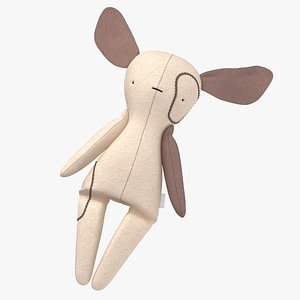 Suffed Animals Linen Dog Pose 01 and 021
