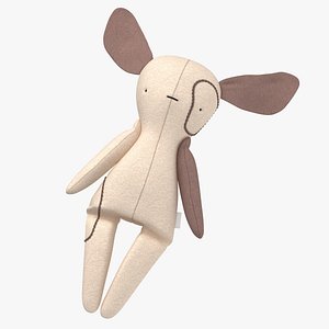 Suffed Animals Linen Dog Pose 01 and 021