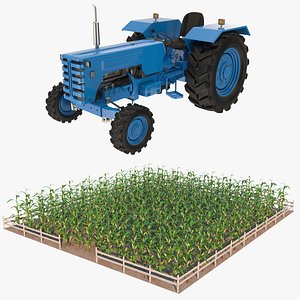 Tractor and Corn Field