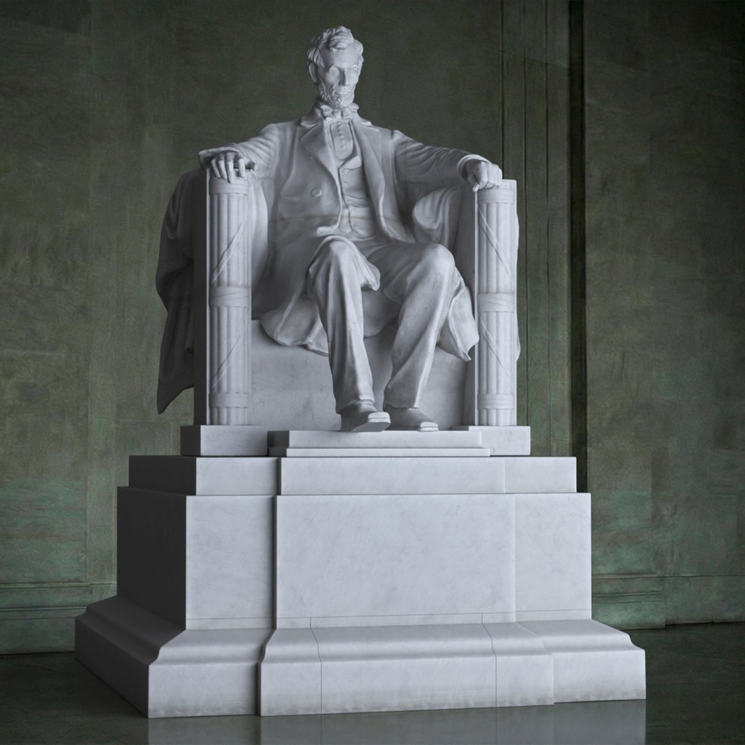 Lincoln Memorial Monument Figure with Pedestal 3D model preview