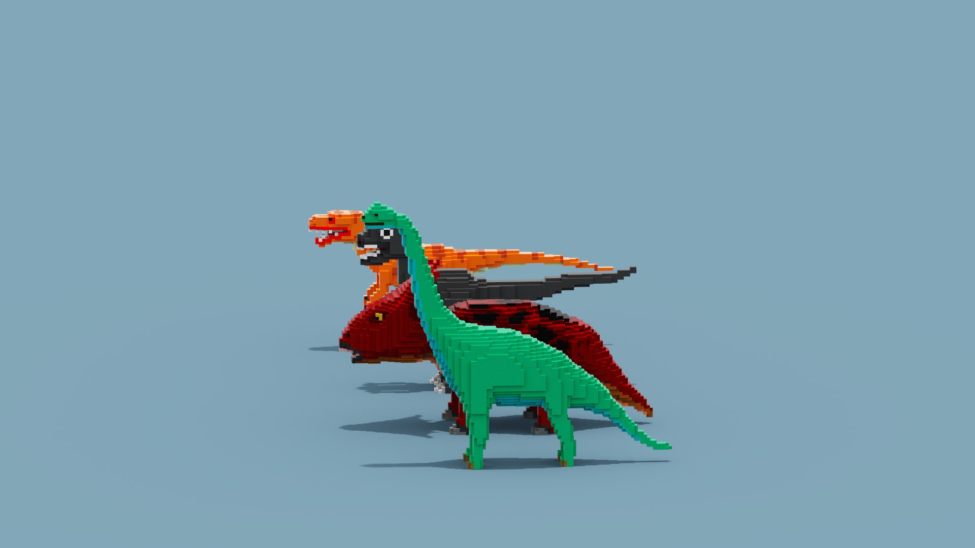 Dinossauro Pixelado Modelo 3D - TurboSquid 1937551