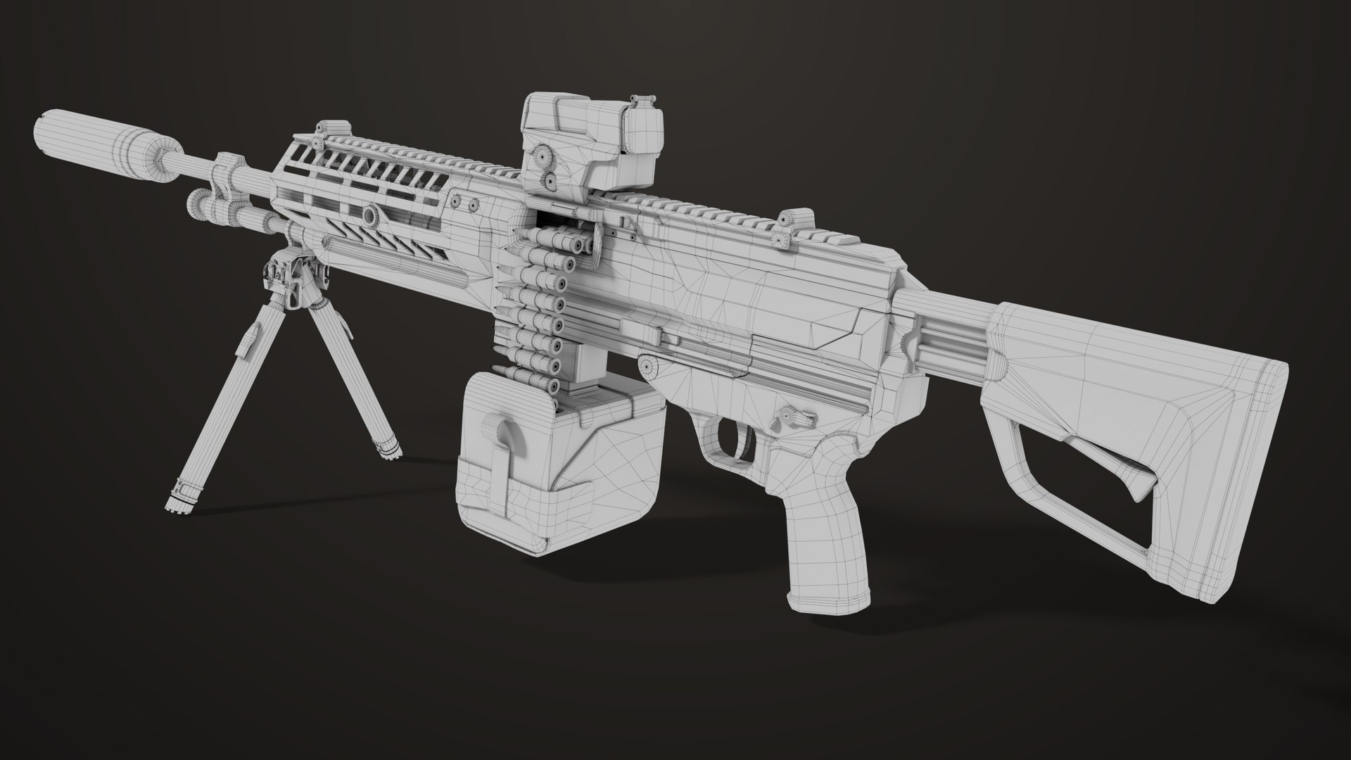 3D Model Machine Gun 14 Brown All PBR Unity UE Textures TurboSquid