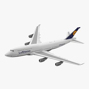 Boeing 747-400ER Lufthansa Rigged 3d Model