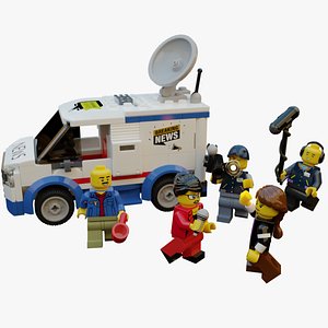 3D Lego news crew reporters