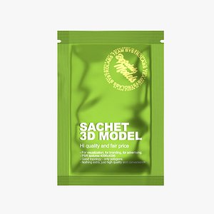 Shampoo Sachet 3D