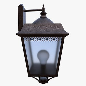 Rustic Outdoor Wall Lantern 3D Model High Poly Quads 3D model