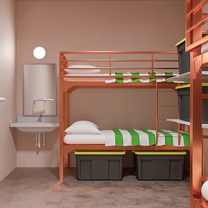3D Homeless Shelter Interior