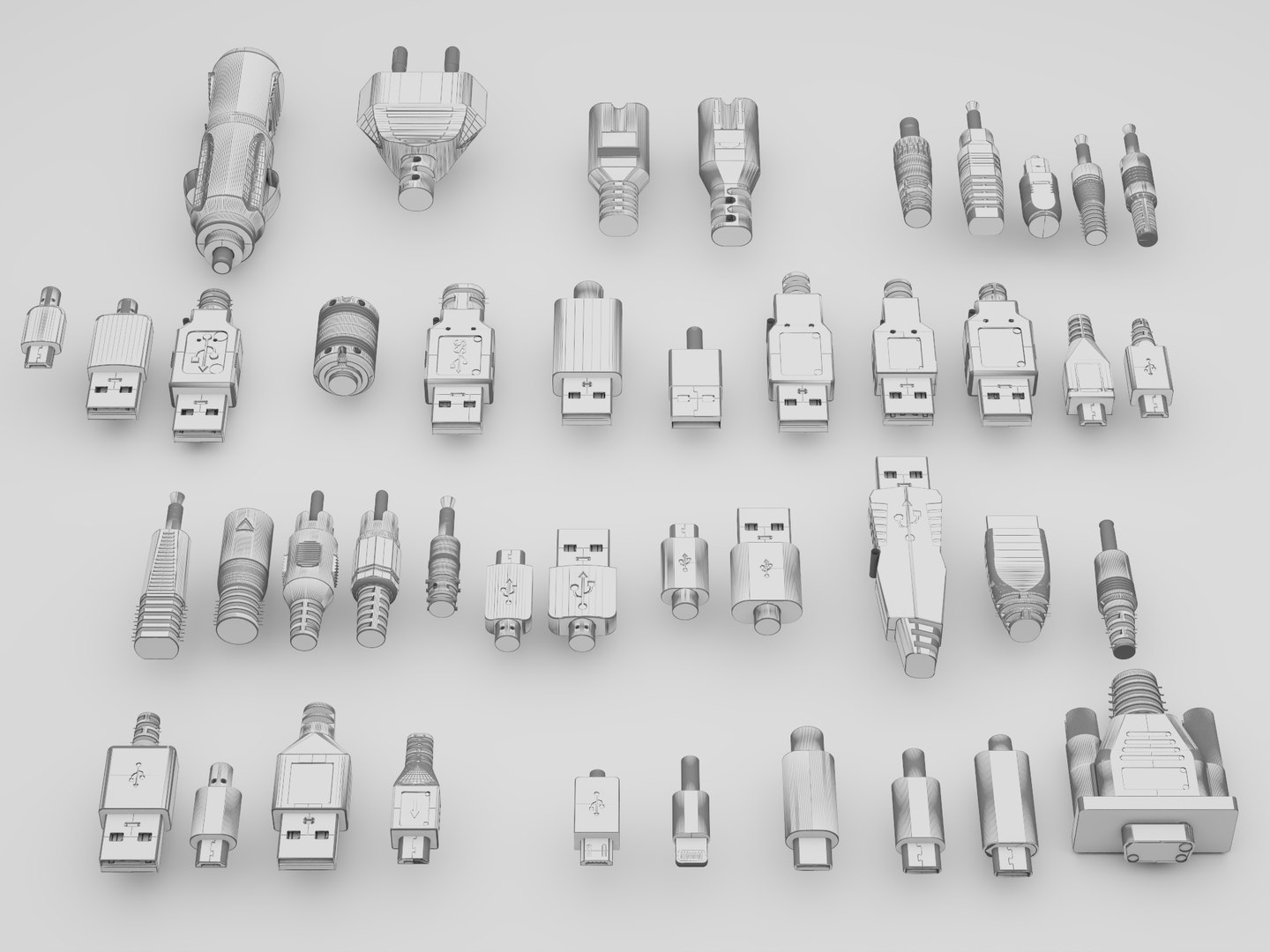 3D model USB Connectors Plugs Adapters Cables Pack https://p.turbosquid.com/ts-thumb/WB/bOLIlA/pw/81910/jpg/1791430123/1920x1080/fit_q87/0b428b656f36a2341df126d2cd4de18dd61c3586/81910.jpg