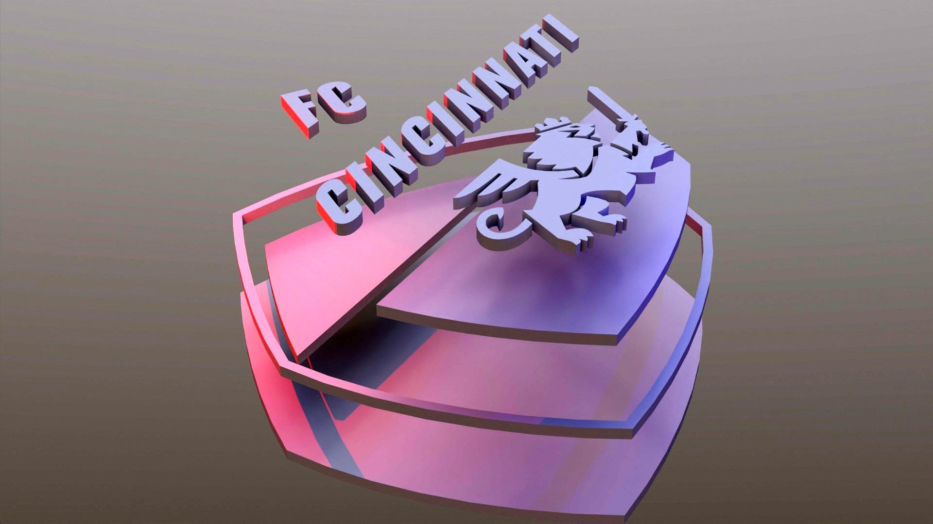 Cincinnati Club Logo Keychan Printable And Renderable 3D Model ...