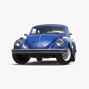 Iconic Volkswagen Beetle Rigged for Cinema 4D 3D model