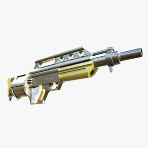 Slugger Gun II 3D Low Poly-Game Ready Gun Model- 012 3D