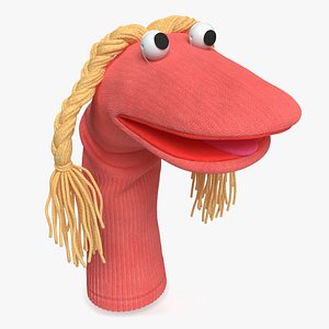 Sock Puppet Girl Pink Rigged for Cinema 4D