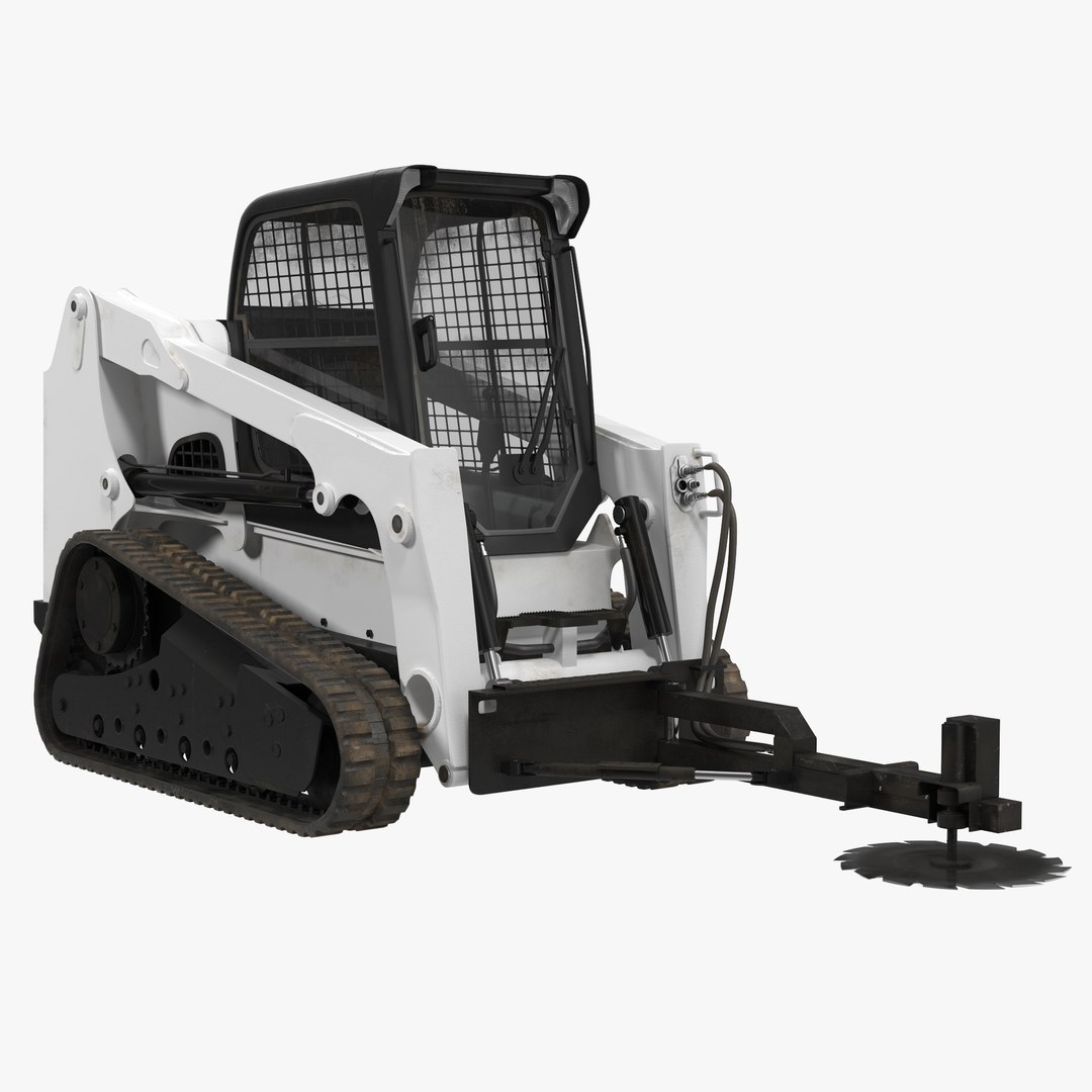 Compact Tracked Loader With Brush Saw 3D Model 3D model preview