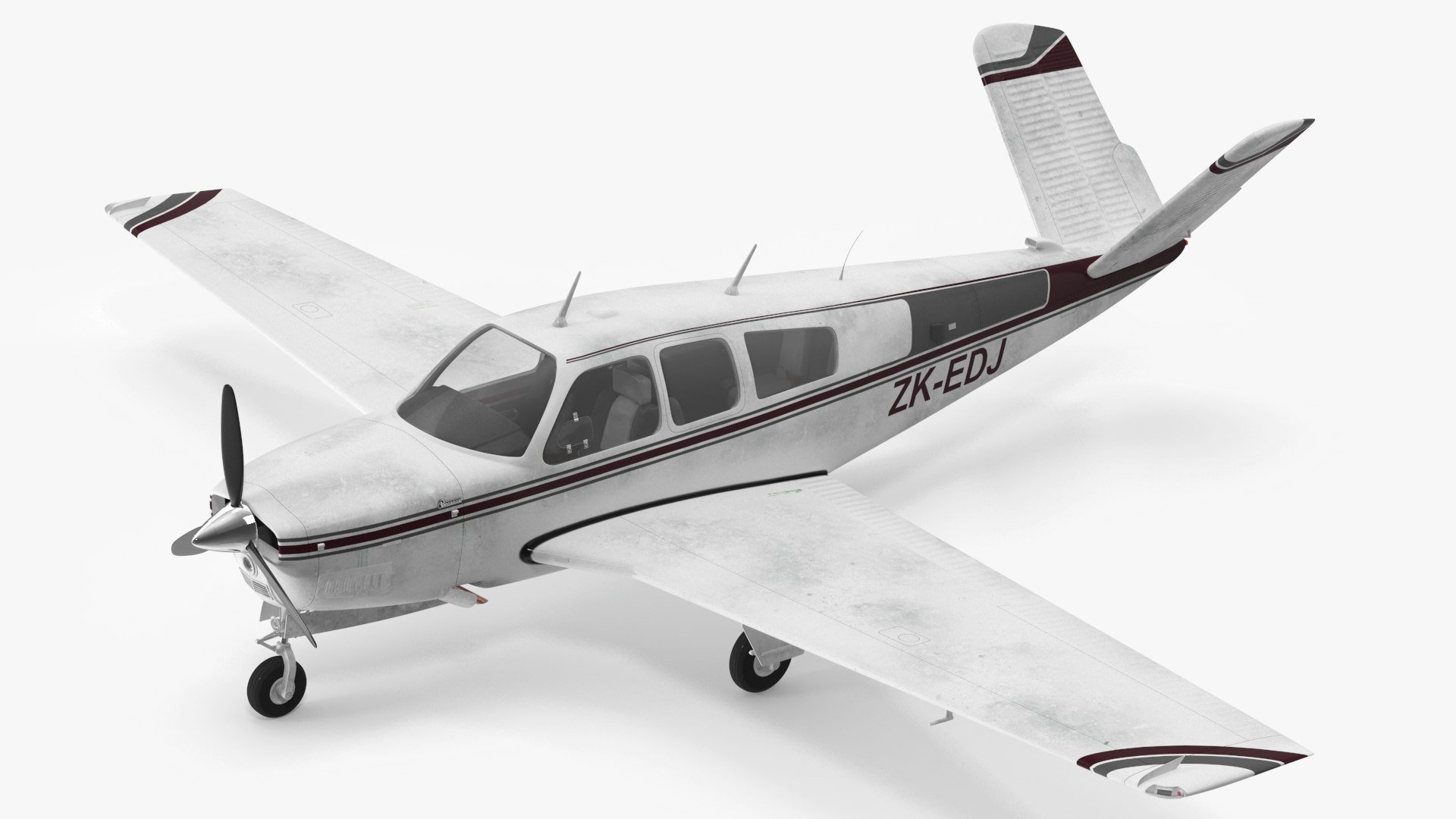 Propeller Aircraft Beechcraft Bonanza S35 Rigged for Cinema 4D 3D model preview