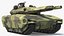 3D model Tactical Armored Fighting Tank Camouflage Green Rigged for Maya