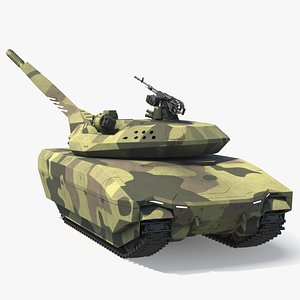 3D model Tactical Armored Fighting Tank Camouflage Green Rigged for Maya