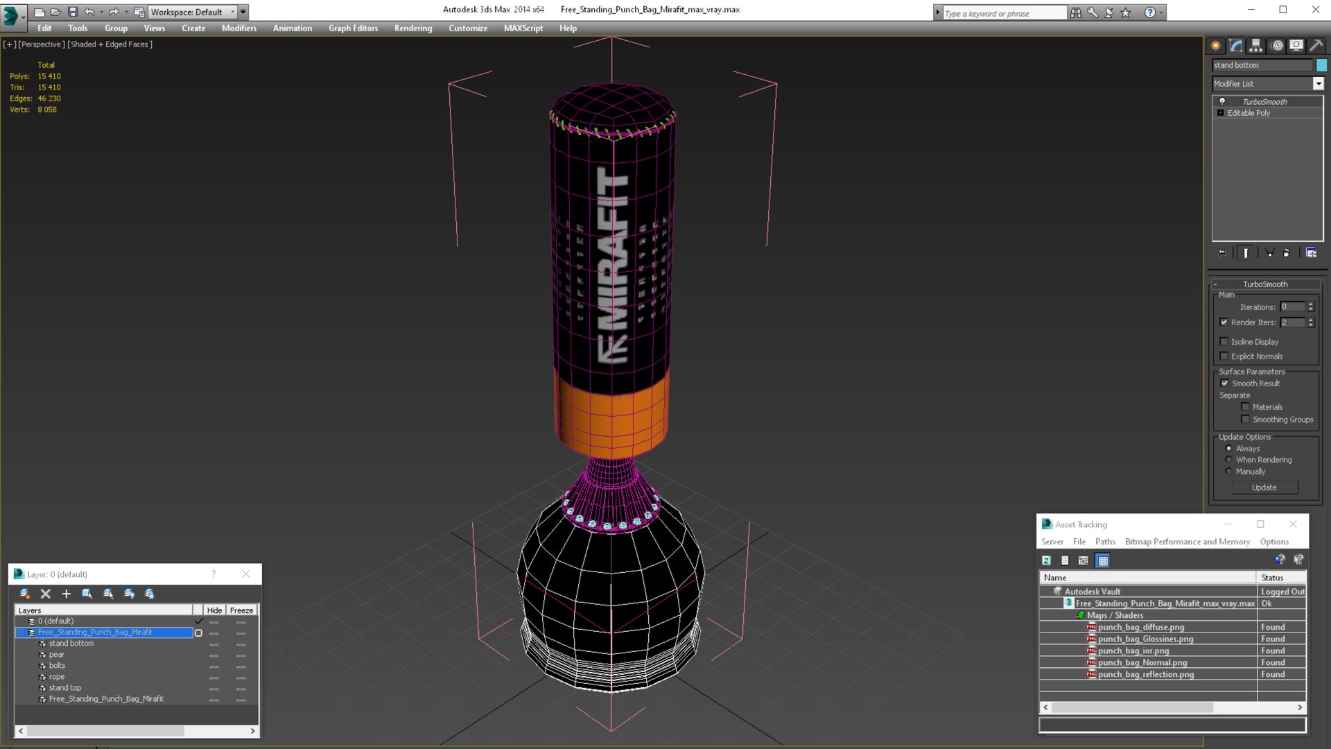 3D Model Free Standing Punch Bag Mirafit TurboSquid 1941684