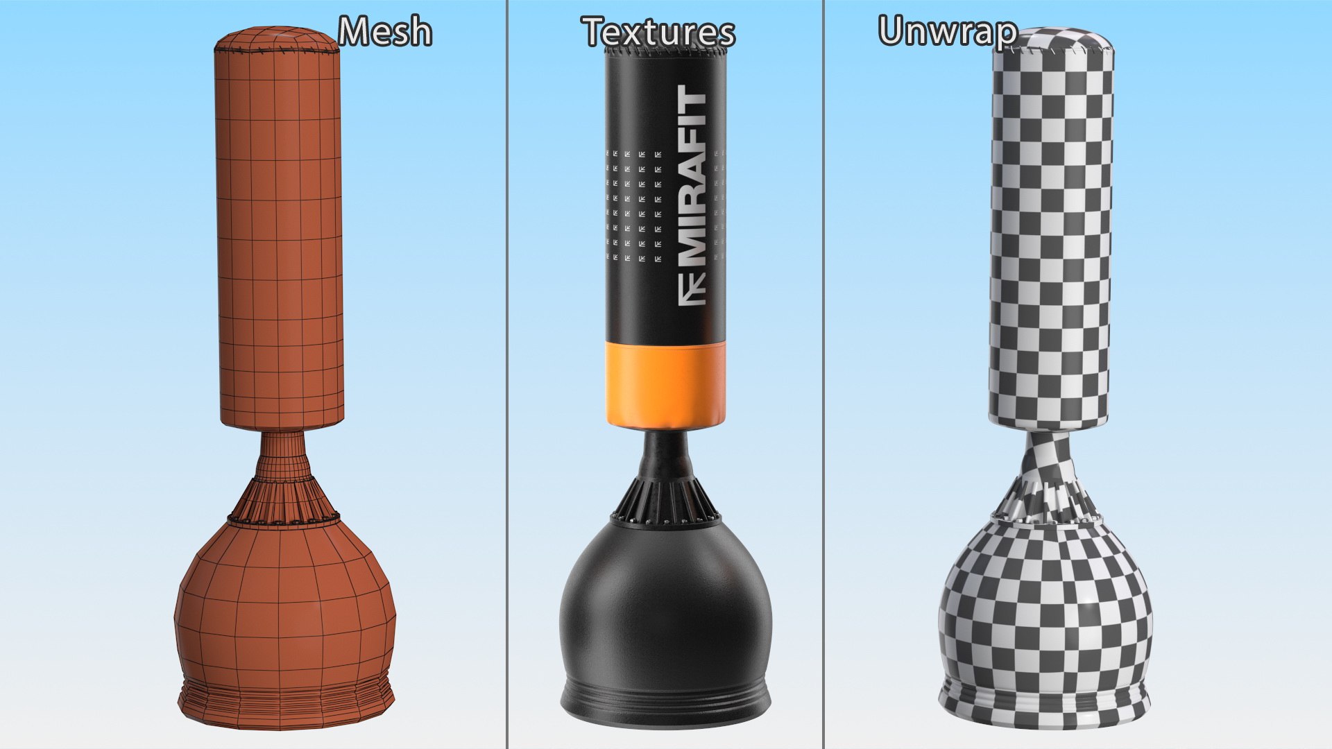 3D Model Free Standing Punch Bag Mirafit TurboSquid 1941684