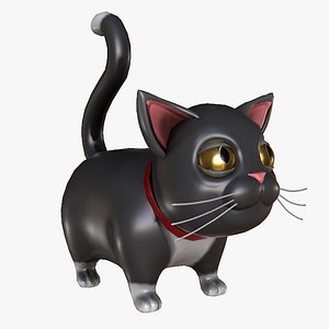 Stylized Cartoon Fat Black Cat
