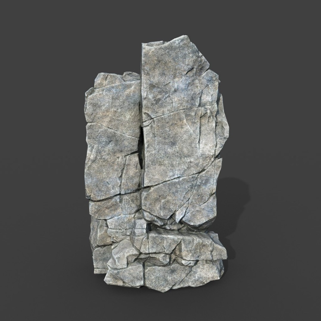 Low poly PBR Gray Cracked Modular Rock model - TurboSquid 2164189
