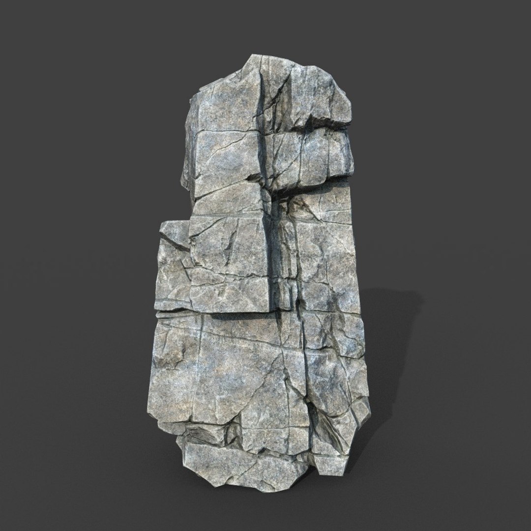 Low poly PBR Gray Cracked Modular Rock model - TurboSquid 2164189