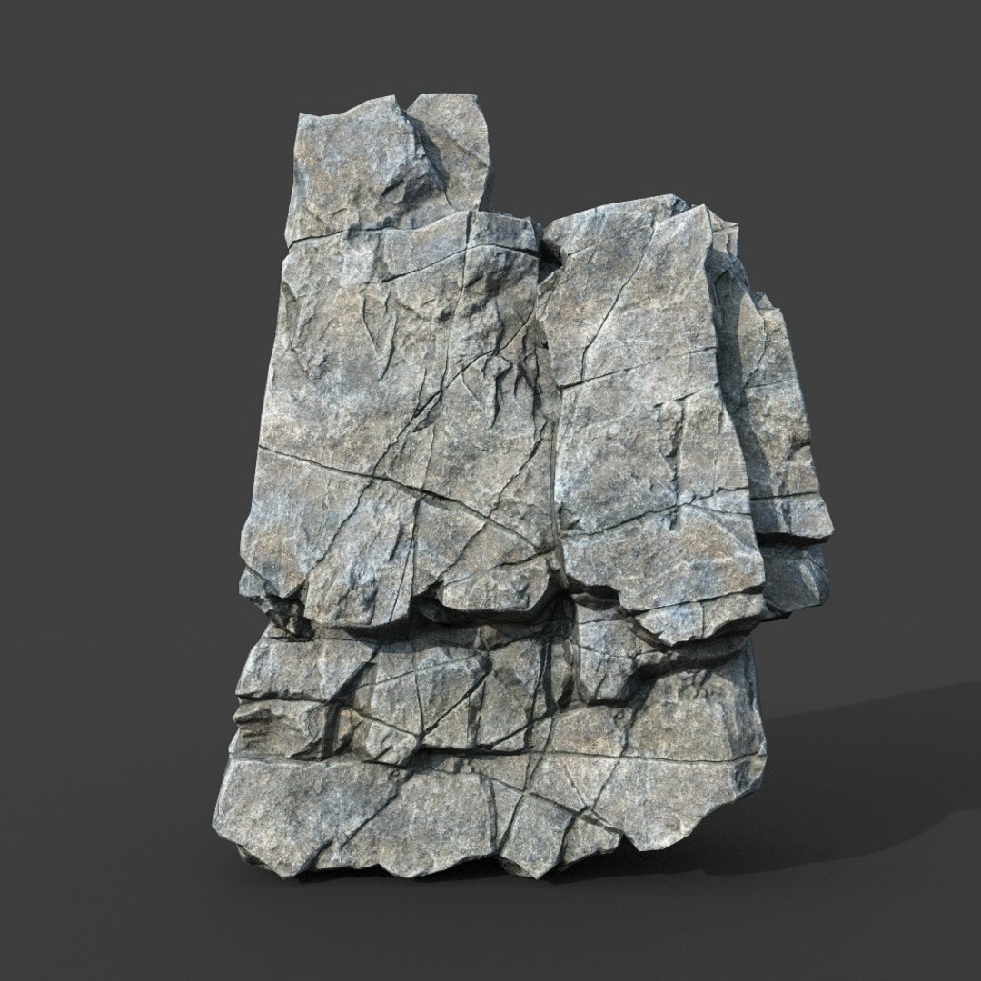 Low poly PBR Gray Cracked Modular Rock model - TurboSquid 2164189