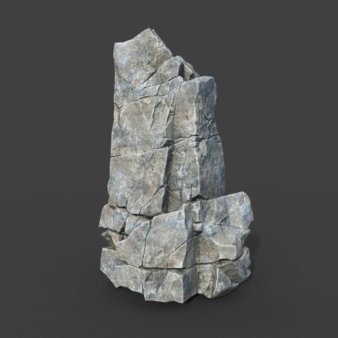 Low poly PBR Gray Cracked Modular Rock model - TurboSquid 2164189